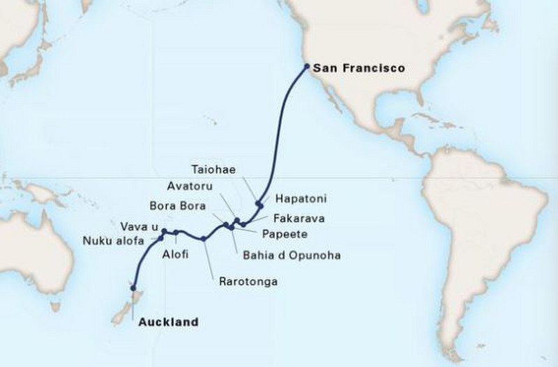 Our route on the Maasdam