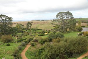 The path through Hobbiton to the Shire beyond