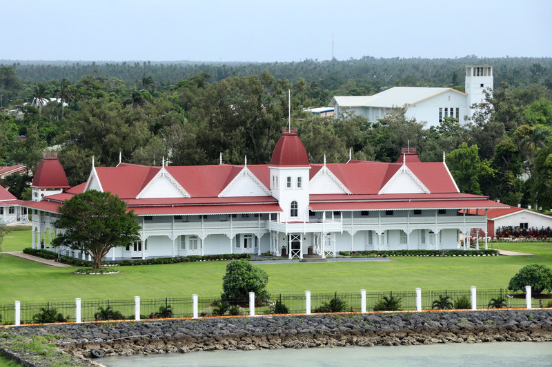 The Royal Palace and well manicured grounds - Tonga