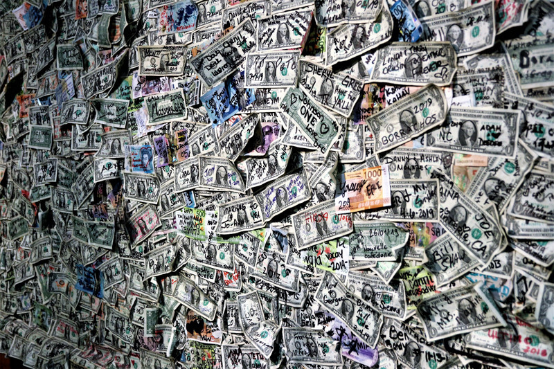Bloody Mary's famous money wall...