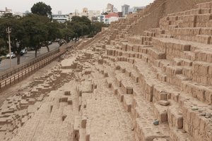 Huana Puccliana, ancient site in he middle of high rise Lima