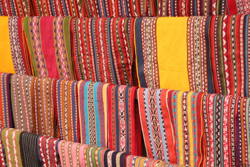 A sample of brightly coloured cloths