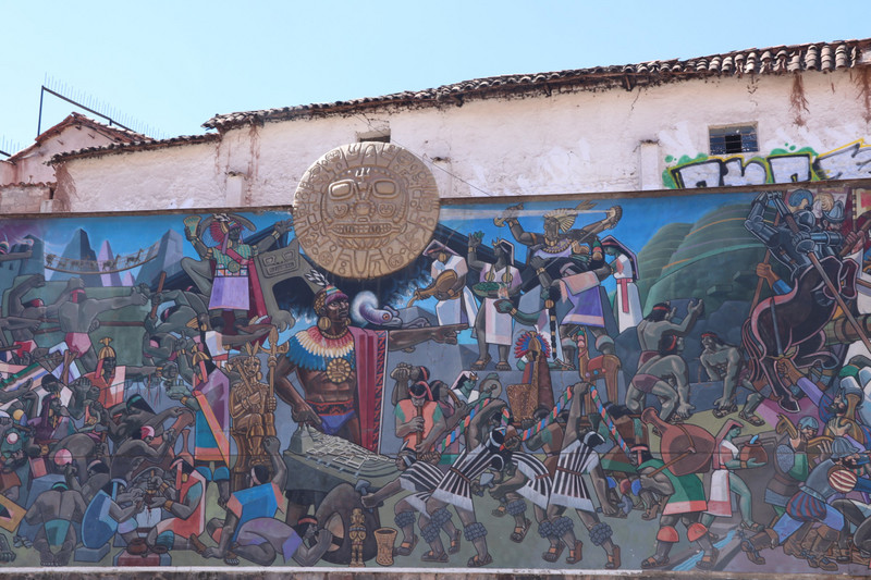 Cusco mural depicting Inca battles