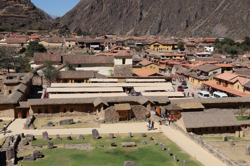 The single story houses of the village of Ollantaytambo
