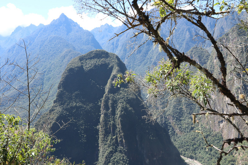 Climbing the first stage of Machu Picchu