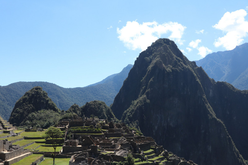 Huayna Picchu  towering above the ruined city
