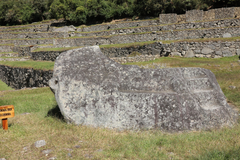 The ceremonial rock of machu Picchu