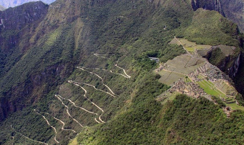 The road from Aguas Calientes to Macu Picchu