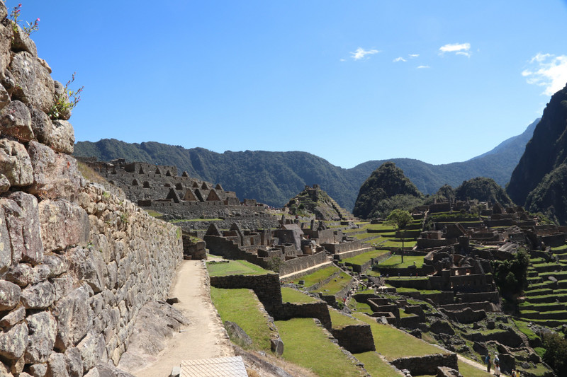 Walking the terraces of Machu Picchu