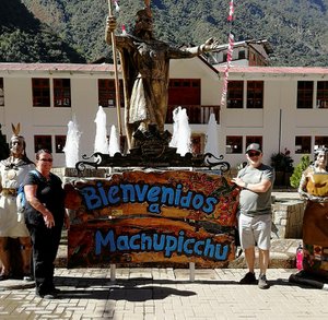 The centre of the main square in Aguas Calientes