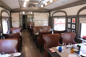 One of the dining cars on the Belmond Andean explorer