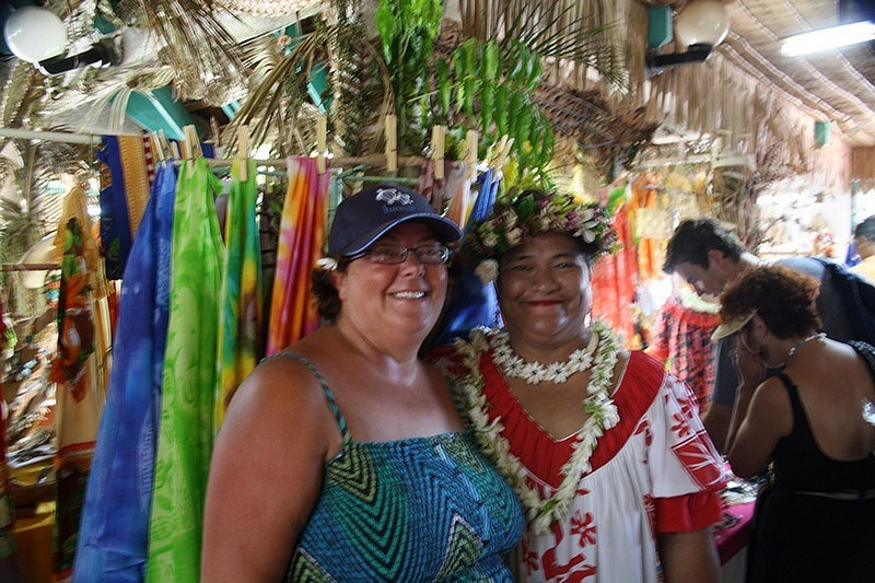 Roisin with traditional local French Polynesian