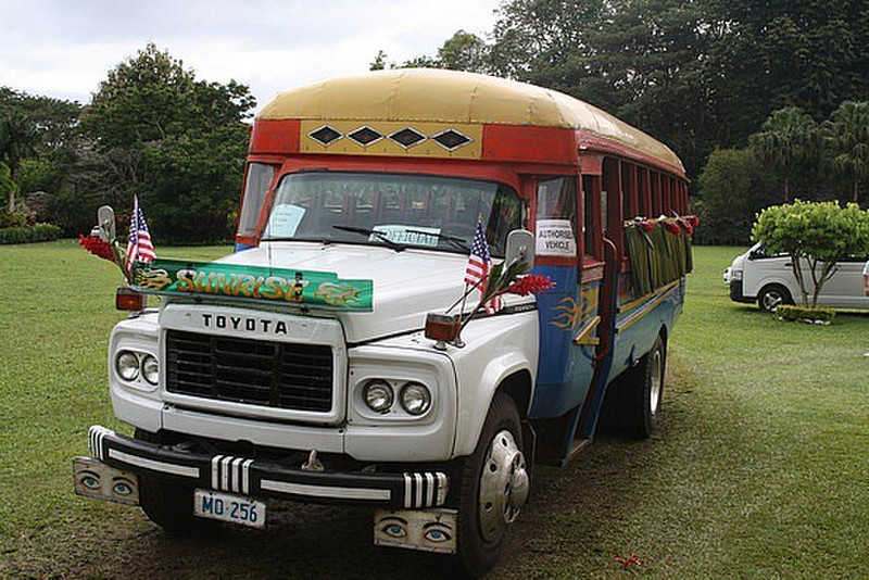 A typical tour bus