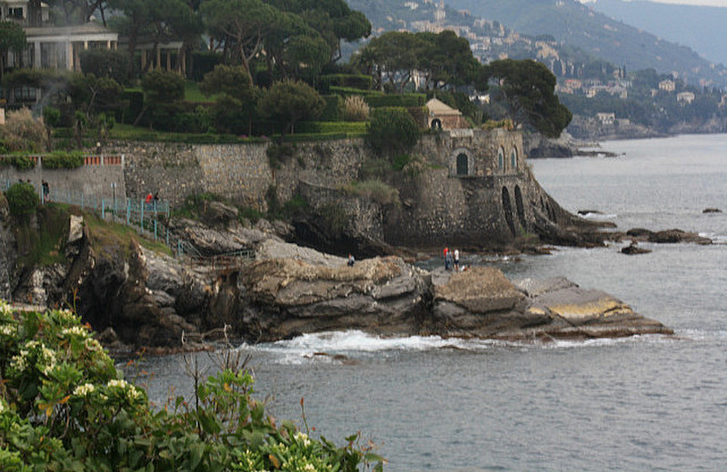 The dramatic coastline at Nervi, Genova