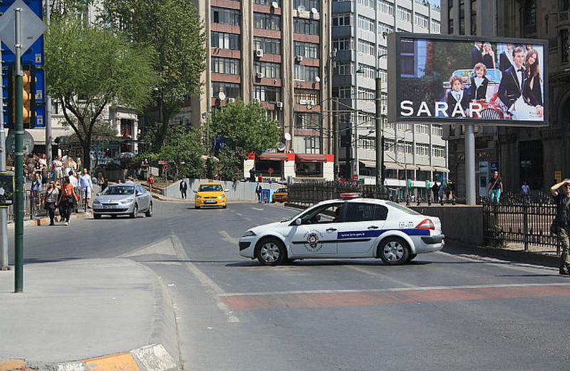 Roadblock in Istanbul, May day protest