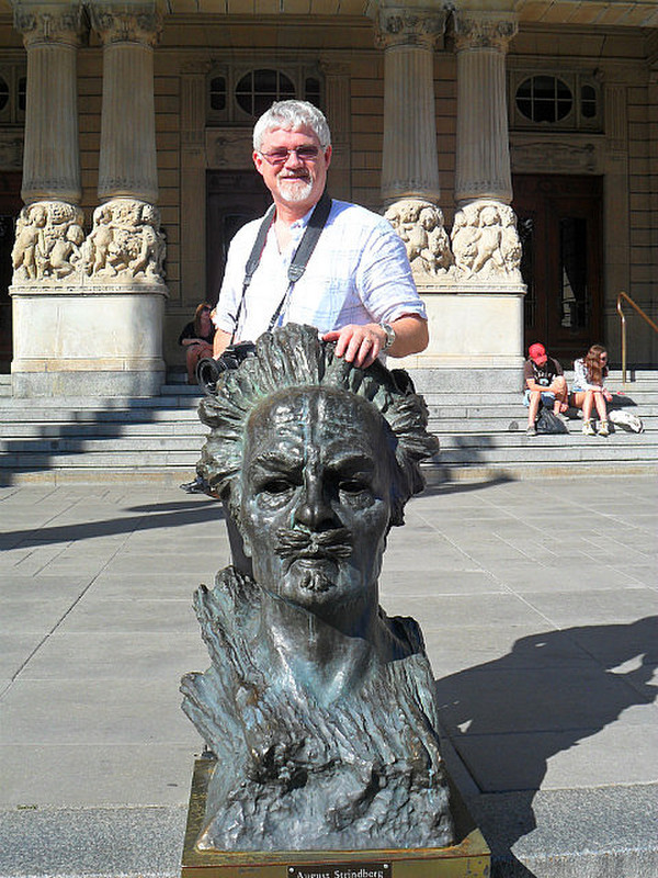 Chris with the big head that is August Strindberg!