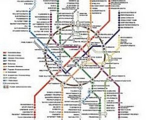 A coffee stained map of the Moscow Metro!!