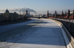 The frozen River Moskva