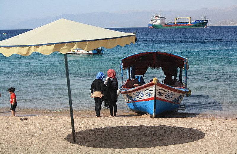 Locals enjoying the sun in Aqaba