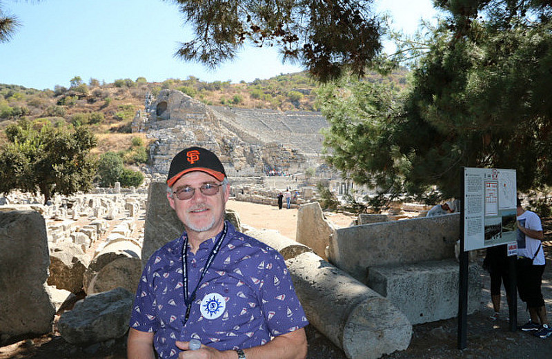 Chris chilling under a tree at Ephesus