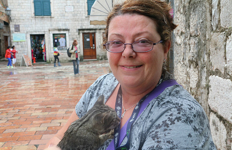 Roisin with furry fried in Kotor