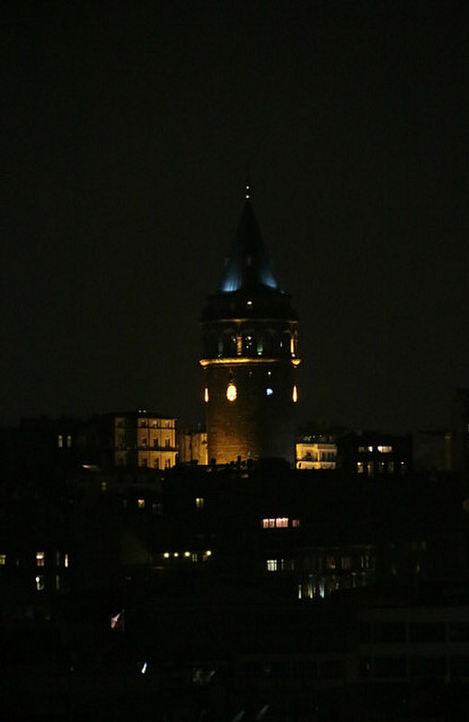 The Galata tower by night