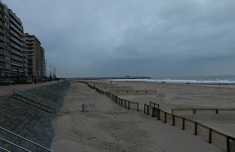 A bleak looking Blankenberge sea front