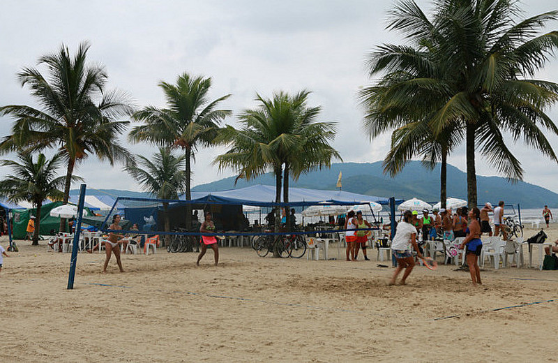 Beach tennis on the beach in Santos