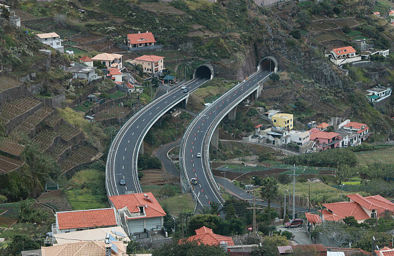 The roads below the mountain tack in Madeira