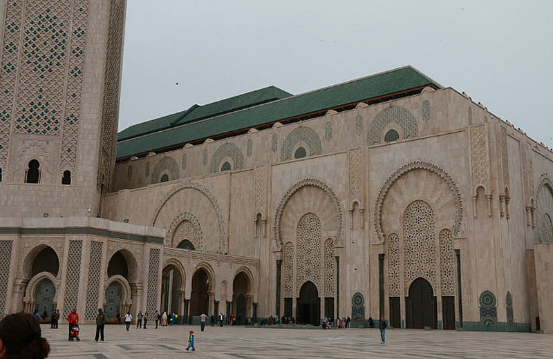 The facade to Hassan II mosque
