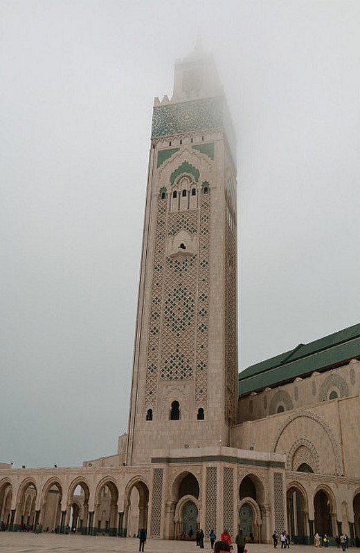 The misty mineret at Hassan II mosque