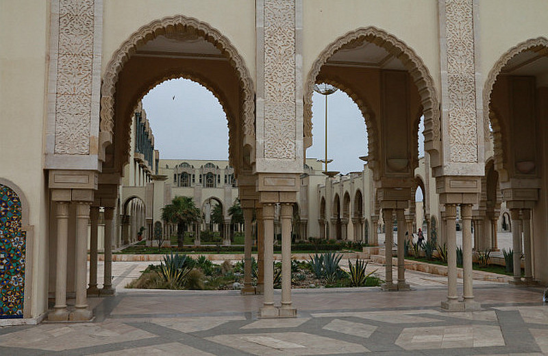 The surrounding buildings to Hassan II mosque