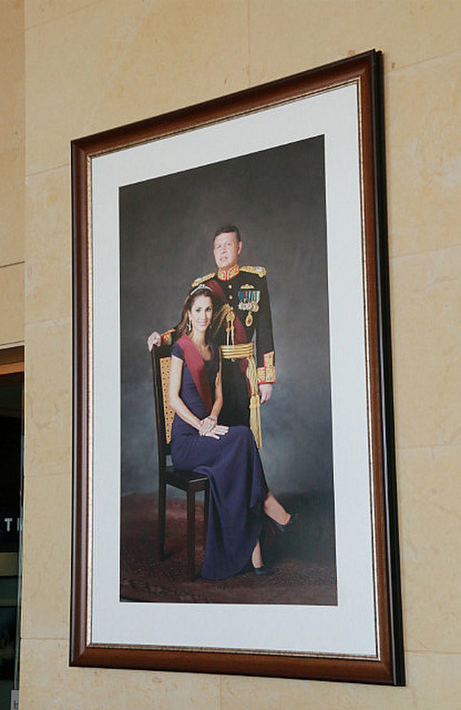 King Hussein of Jordan with Queen Rania