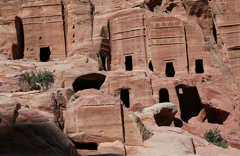 A collection of Nabataean homes in Petra