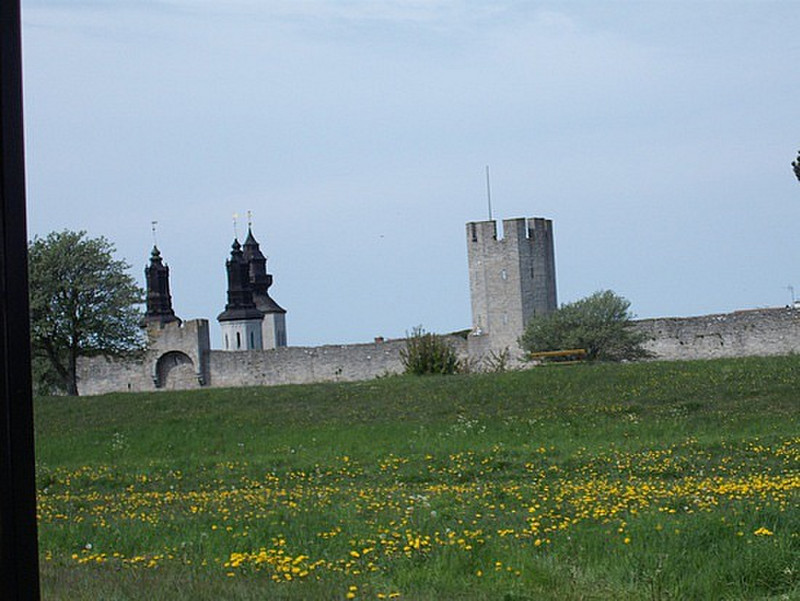 The well preserved medieval walls of Visby