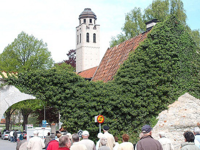 One of the many church towers in Visby