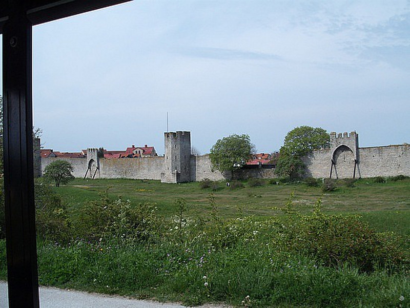 View of the Visby wall from the mini train