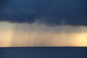 Rain out at sea, somewhere in the Caribbean