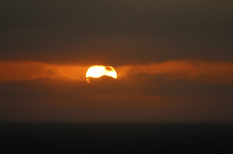 The sun goes down over the Atlantic