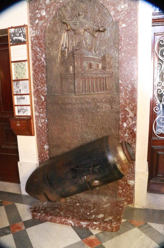 Replica of the Mosta cathedral bomb