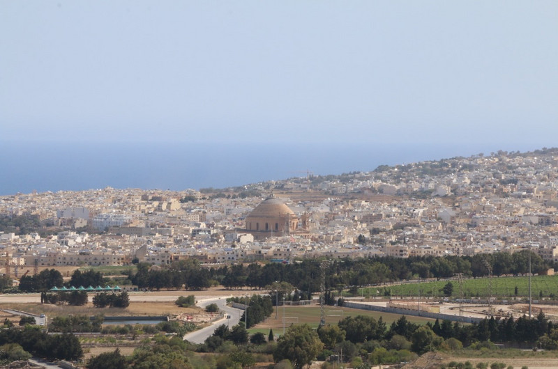 Mosta from the battlements of Mdina
