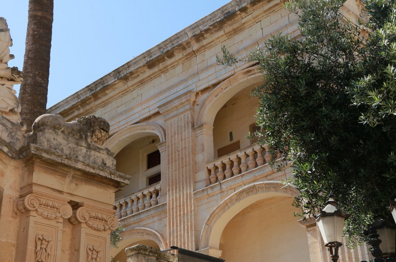 The baroque feature of a Mdina Palace