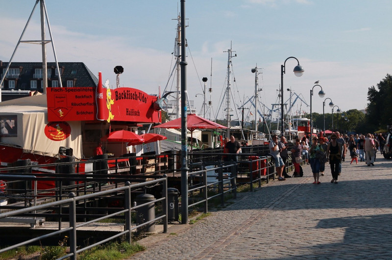 The busy quayside at Warnemunde