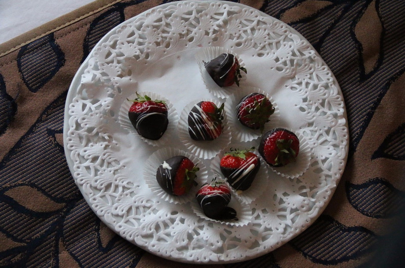 A chocolaty strawberry treat