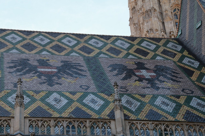 The mosaiced roof of St Stephan&#39;s Dom