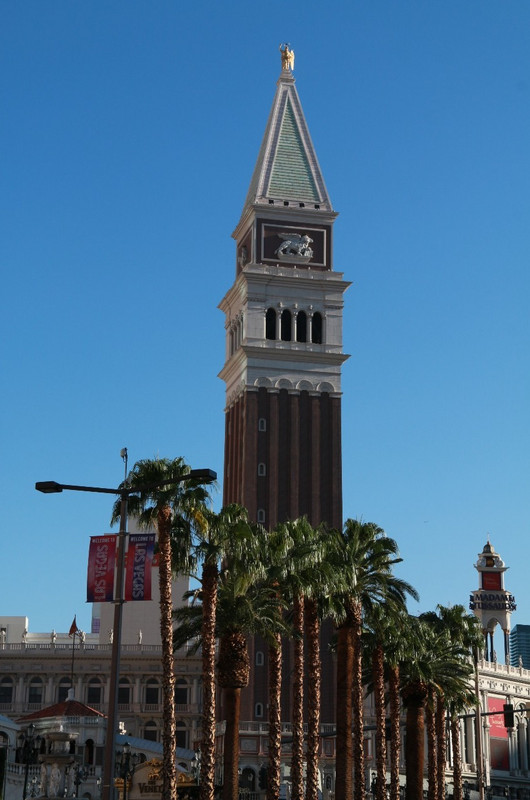 The Campanile towering about the Strip