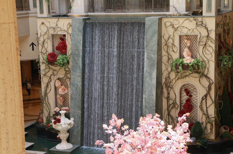 A water cascade inside the Venetian