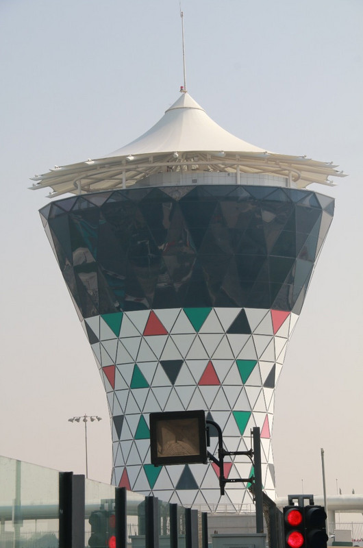 One of the &#39;hospitality&#39; towers at Yas Circuit