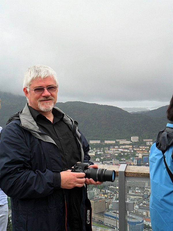 Chris at the viewing platform, Bergen