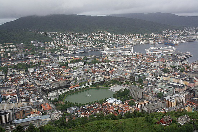Bergen view from Mt. Fl&oslash;yen 
